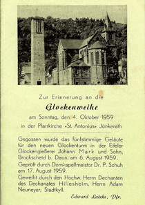 Chronik Glockeneinweihung